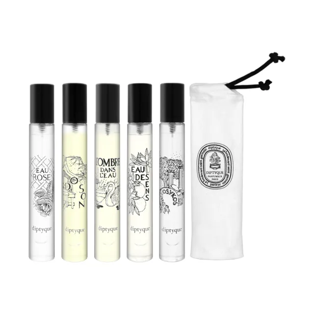 【Diptyque】經典淡香水禮盒 7.5ml*5(杜桑+玫瑰之水+影中之水+感官之水+希臘無花果)