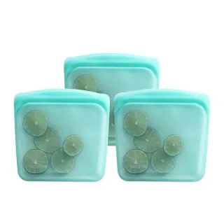 【美國Stasher】白金矽膠密封袋-湖水藍3入組/4入組(食物袋/保鮮袋/收納袋)