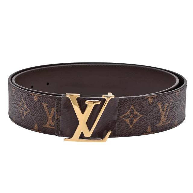 LV LOUIS VUITTON路易威登 M0323V Initiales 40 經典 Monogram 花紋金釦雙面腰帶皮帶