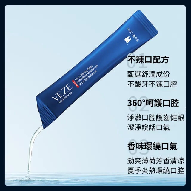 【iBloom】梵貞男士小蘇打清新漱口水10ml*20條/盒-6盒入(有效減少口臭 l 恢復清新口氣)