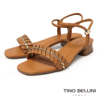 【TINO BELLINI 貝里尼】巴西進口優雅一字帶編織涼鞋FSJV008-9(駝色)