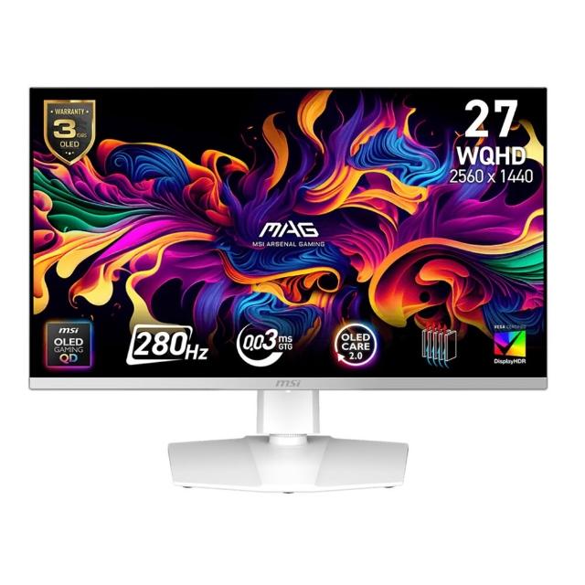 【MSI 微星】MAG 272QPW QD-OLED X28 27型 280Hz 電競螢幕(0.03ms/HDR/QD-OLED)