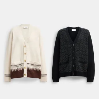 【COACH】蔻馳官方直營 寬大型羊毛外套 經典Logo 針織外套-多款任選(CV472/CW943)