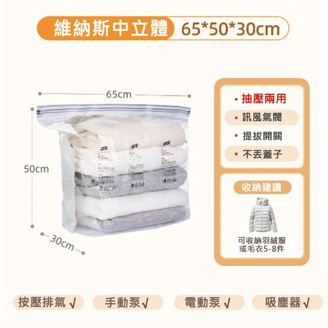 【太力】多入組全系列真空壓縮袋可重覆使用加厚款(居家換季衣物棉被壓縮袋 行李箱 旅行手壓真空袋)