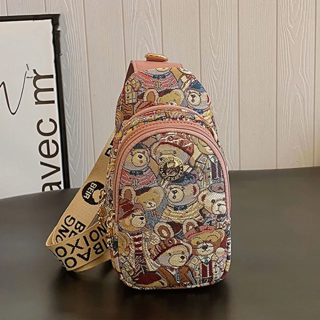 【巴黎精品】現貨 限搶!胸背包皮革胸包側背包肩背包帆布包波士頓包隨身女包包(小熊休閒斜背3色a1ev14 2N)