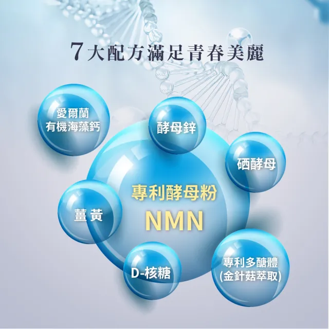 【派康斯】專利酵母含β-菸醯胺單核苷酸複方膠囊(NMN 30顆/包*1入)