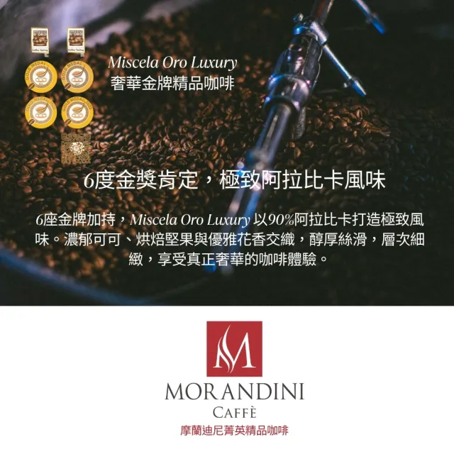 【MORANDINI 摩蘭迪尼菁英精品咖啡】奢華金牌精品咖啡豆1公斤(6連霸金牌獎、頂級精品咖啡的單品代表)