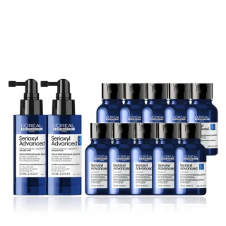 【L’OREAL 巴黎萊雅PRO】絲芮雅活力啟動精粹90ml囤貨組(全新升級★小藍瓶/養髮/控油/頭皮精華)