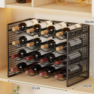 【G伊思家旗艦店】黑色四層 大號 免安裝(鐵藝紅酒架 紅酒架 酒托架 酒瓶展示架 葡萄酒架 預購15天)