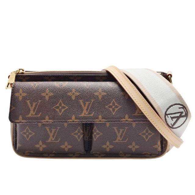【Louis Vuitton 路易威登】M46999經典Vivacite系列Monogram印花帆布多口袋斜背包
