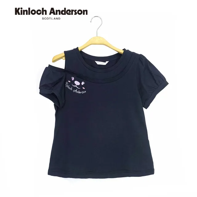 【Kinloch Anderson】假兩件可愛熊熊造型棉質短袖上衣(KA1283035 粉紫/藏青)