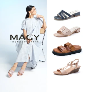 【MAGY】夏日必備低跟涼拖鞋.楔型涼鞋(多款任選)