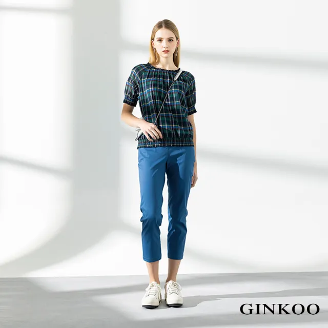 【GINKOO 俊克】簡約風合身窄褲