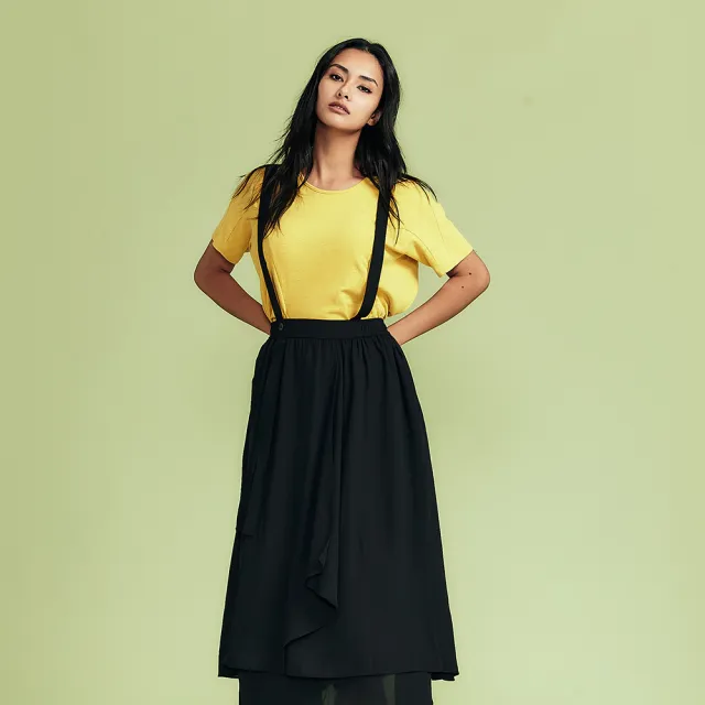 【ICHE 衣哲】Cop.Copine法式輕時尚飄逸層次拼接設計吊帶裙