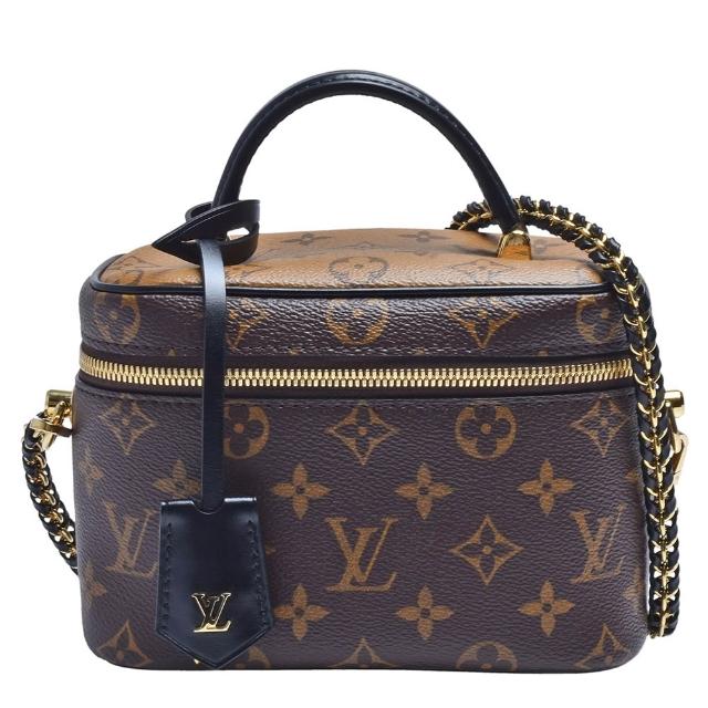 【Louis Vuitton 路易威登】M45165 VANITY PM系列Reverse帆布皮革飾邊手提/斜背包
