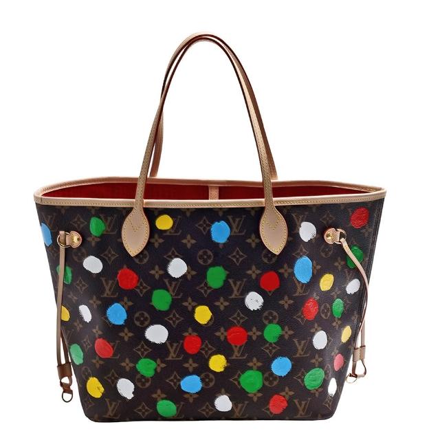 LV 路易威登與 YK 聯名 NEVERFULL MM 系列經典 Monogram 帆布托特包，咖啡色系設計，採用高質牛皮與帆布製作，內附布面內袋，適合日常出街使用，簡約時尚，法國原產，歐洲來源，女性設計。