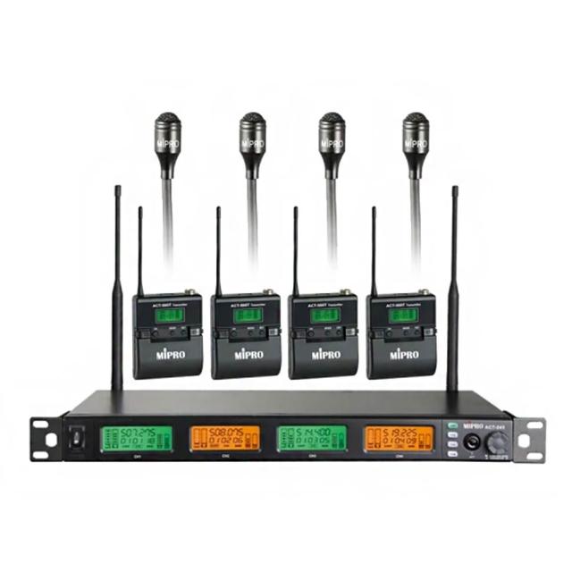 【MIPRO】ACT-545  配4領夾式麥克風(UHF類比寬頻四頻道無線麥克風)