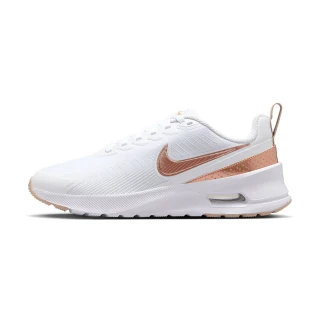 【NIKE 耐吉】Air Max Nuaxis 女鞋 白玫瑰金色 緩震 網布 跑鞋 透氣 氣墊 慢跑鞋 HF1233-110