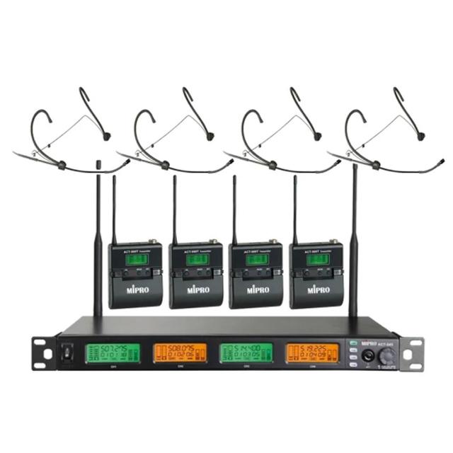 【MIPRO】ACT-545 配4頭戴式麥克風(UHF類比寬頻四頻道無線麥克風)