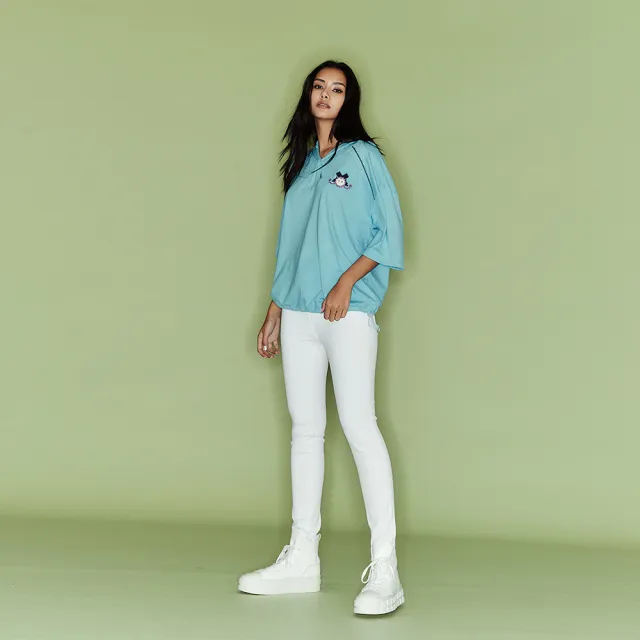 【ICHE 衣哲】Cop.Copine法式時尚休閒落肩寬袖連帽造型上衣