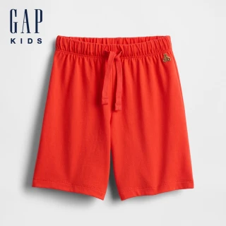 【GAP】男幼童裝 純棉小熊刺繡抽繩鬆緊短褲-紅色(781371)