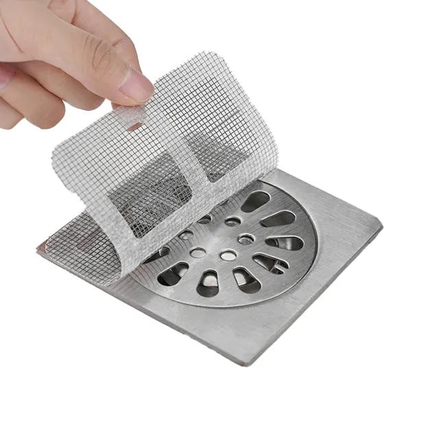 【JHS】排水孔濾網貼 30入組 10x10cm 自黏型防堵濾網 廁所/地漏/陽台排水孔適用(自黏濾網 防堵濾網)