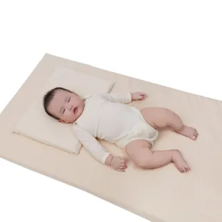 【Gennies 奇妮】舒眠超值寢具二件組-有機棉 原棉(嬰兒床墊+平枕)