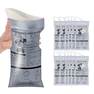 【PUSH!】應急尿袋12入附遮羞布 戶外登山方便移動廁所 小便男女老少兼用車用尿袋(應急尿袋 J28)