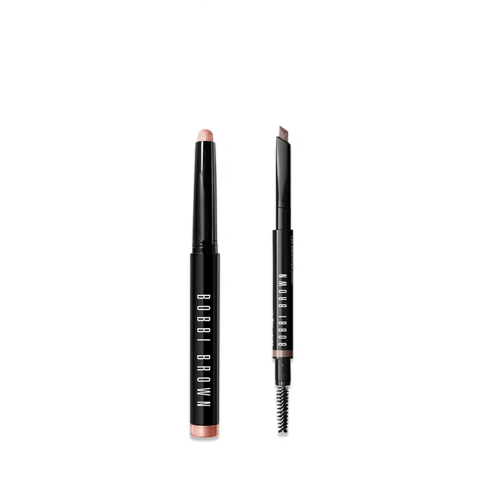 【Bobbi Brown 芭比波朗】持久眼眉彩妝組(流雲防水持久炫彩眼影筆+超防水斜角眉筆)