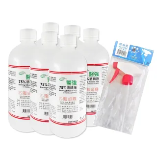 【醫強/唐鑫/克司博】75%潔用酒精組(500ml*6支組+酒精專用噴頭*1)