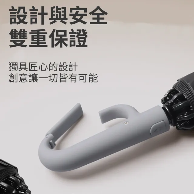 【GER 泰】2入組 抗強風60骨全自動環扣黑膠反向傘(五色 反向傘 折疊傘 自動傘 雨傘)