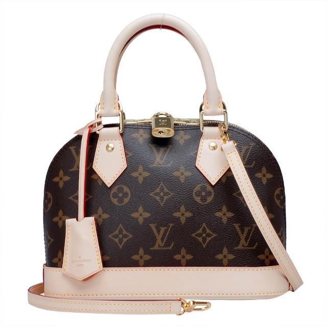 LV LOUIS VUITTON 路易威登 M53152 經典 Monogram 印花 ALMA BB 手提/斜揹包，採用高階牛皮與帆布製成，咖啡色系設計展現優雅氣質。內附原廠防塵套、品控卡、鐘型鑰匙套、LV鎖頭、鑰匙與背帶，適合日常出勤與輕便攜帶，尺寸適中，內設1個內袋，拉鍊式開口，簡約實用。