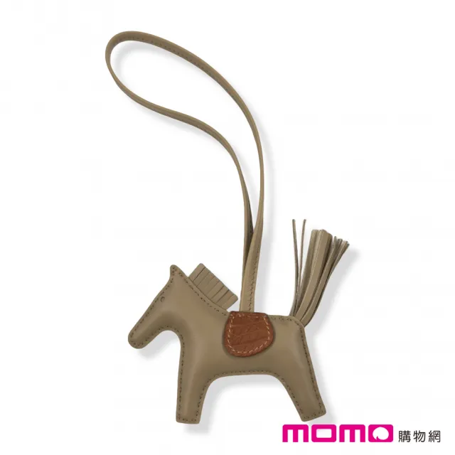 【Hermes 愛馬仕】Rodeo PM 小馬吊飾(奶茶 Beige Marfa x 金棕 Gold)