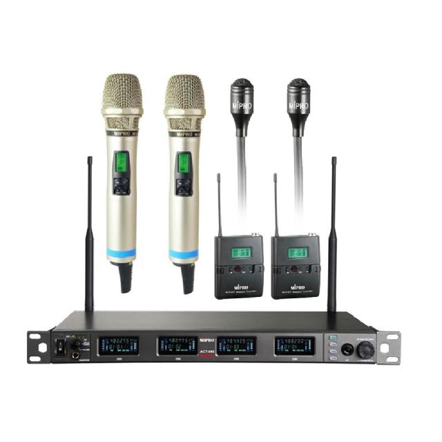 【MIPRO】ACT-848 配2手握ACT-800H+2領夾式(UHF數位寬頻四頻道無線麥克風)
