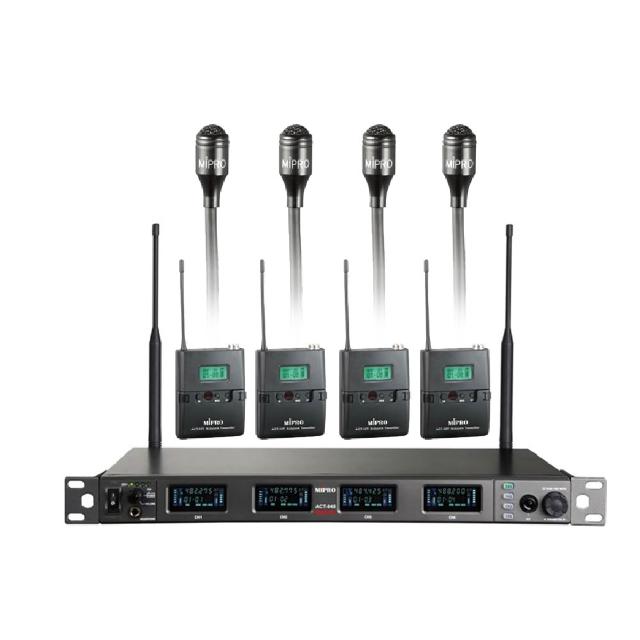 【MIPRO】ACT-848 配4領夾式(UHF數位寬頻四頻道無線麥克風)