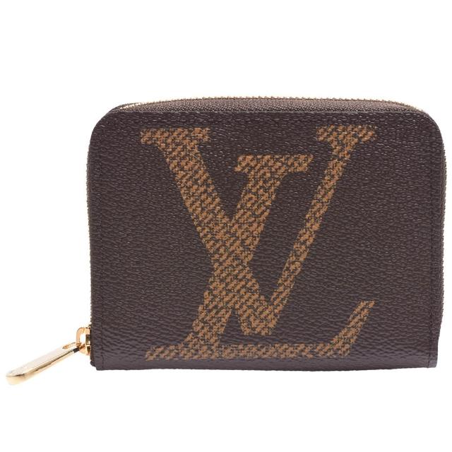 LV LOUIS VUITTON路易威登 M69354 經典 Giant Monogram 帆布拉鍊零錢包