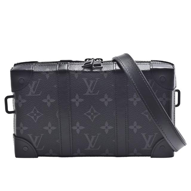 LV LOUIS VUITTON路易威登 M69838 SOFT TRUNK 系列經典 Eclipse 帆布印花拉鍊斜背方包