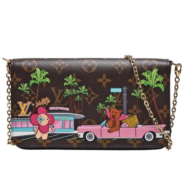 【Louis Vuitton 路易威登】M80859經典F☆LICIE POCHETTE開車的著名加州小熊印花帆布斜背包