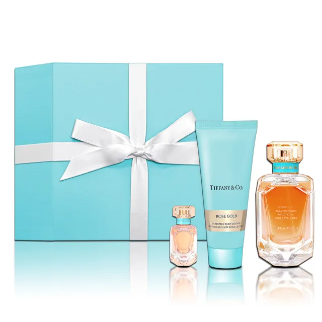 【Tiffany&Co. 蒂芙尼】春漾玫瑰金典藏禮盒-玫瑰金淡香精75ML+小香5ML+身體乳100ML(專櫃公司貨)