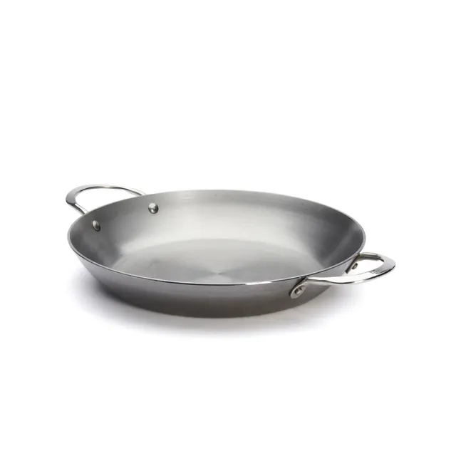 【de Buyer 畢耶】原礦蜂蠟鐵鍋 雙握耳平底鍋28cm-適用IH爐(適用烤箱)
