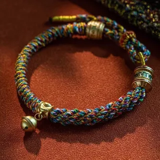 【KT DADA】六字真言手繩 五彩繩 手工編織 紅繩手鍊 本命年 五行開運 禮物 手繩 手鍊 轉運