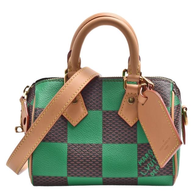 LV LOUIS VUITTON路易威登 N40534 經典 Speedy 18 Damier Pop 帆布手提/斜背波士頓包 全新 LOUIS VUITTON 路易威登 Speedy 18 Damier Pop 帆布波士頓包,綠色系設計,兩用款式,附原廠防塵套、包裝盒、背帶、鑰匙與鎖頭。尺寸為長17cm、寬10cm、高12cm,提把高度7cm,背帶全長約108cm,適合女性日常使用,拉鍊式開口,內有1個內袋,不附底珠與A4尺寸空間。