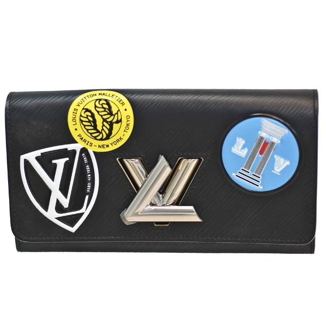 【Louis Vuitton 路易威登】M62008 Twist系列徽章造型銀色金屬轉釦長夾(黑)