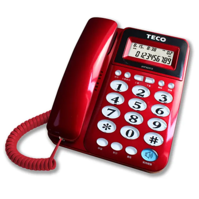 TECO 東元】來電顯示有線電話機XYFXC013(家用電話市內電話桌上