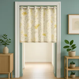 【PLUSIEURS】花又開好了穿環門簾(寬90*高120公分 贈送小桿)