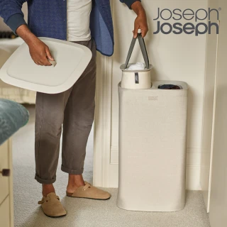 【Joseph Joseph】Tota 60L 分類洗衣籃-雙格(收納籃 分類 髒衣籃 雙層隔間 手提袋)