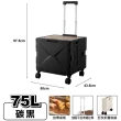 【ONE HOUSE】大森越野4輪折疊購物收納車 買菜車 購物車 平拉推車(75L特大折疊手推車_三開門 1入)