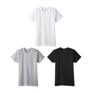 【Gunze 郡是】日本製 兩件組 抗菌防臭加工 100%純棉 男士 圓領 短袖內衣 衛生衣(舒適親膚)