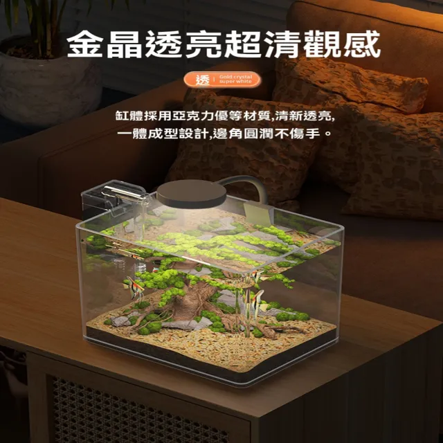 【星治】烏龜缸/水族箱/懶人魚缸/亞克力魚缸 預計10工作天送達(40*23*27cm 帶蓋裸缸)
