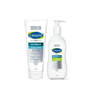 【Cetaphil 舒特膚】官方直營 AD益膚康乳液295ml+AD益膚康修護舒敏乳霜227g(臉部身體乳液乳霜/益膚保濕)